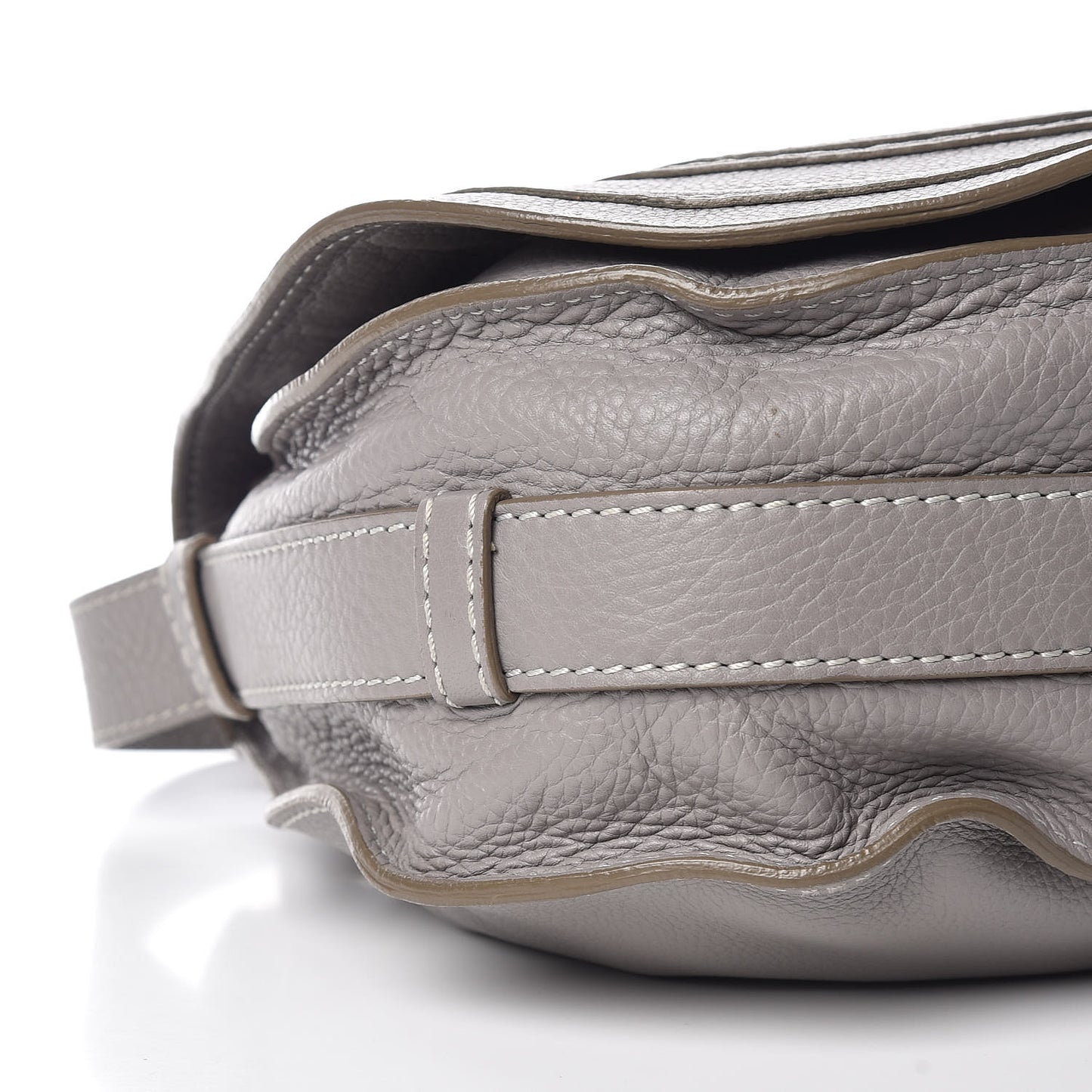 Calfskin Medium Marcie Round Crossbody Bag Cashmere Grey