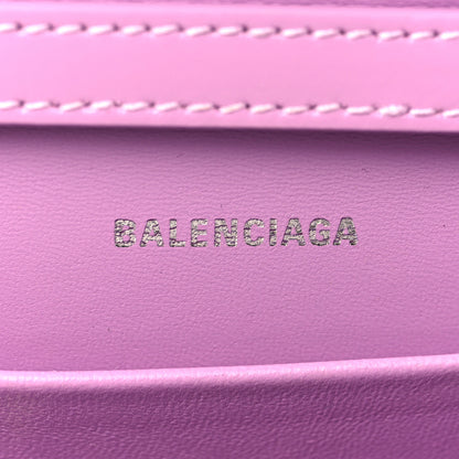 Balenciaga Shiny Box Calfskin Tonal B Hourglass Stretch Sling Shoulder Bag Lilac 6 of 10