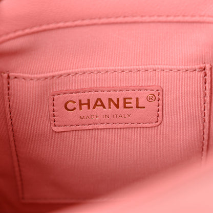 Chanel Shiny Caviar Quilted Small Pockets Drawstring Backpack Pink 6 of 11