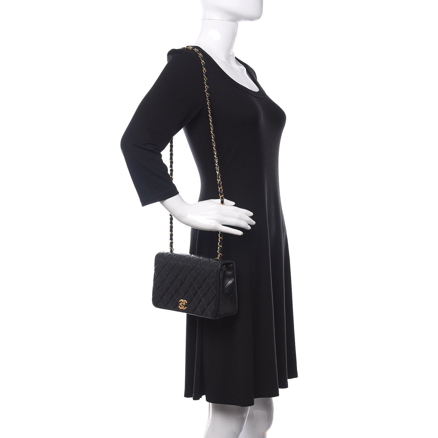 Chanel Lambskin Quilted Small Single Flap Bag Black 2 of 11