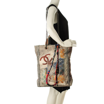 Chanel Canvas Large Graffiti Tote Grey 2 of 7