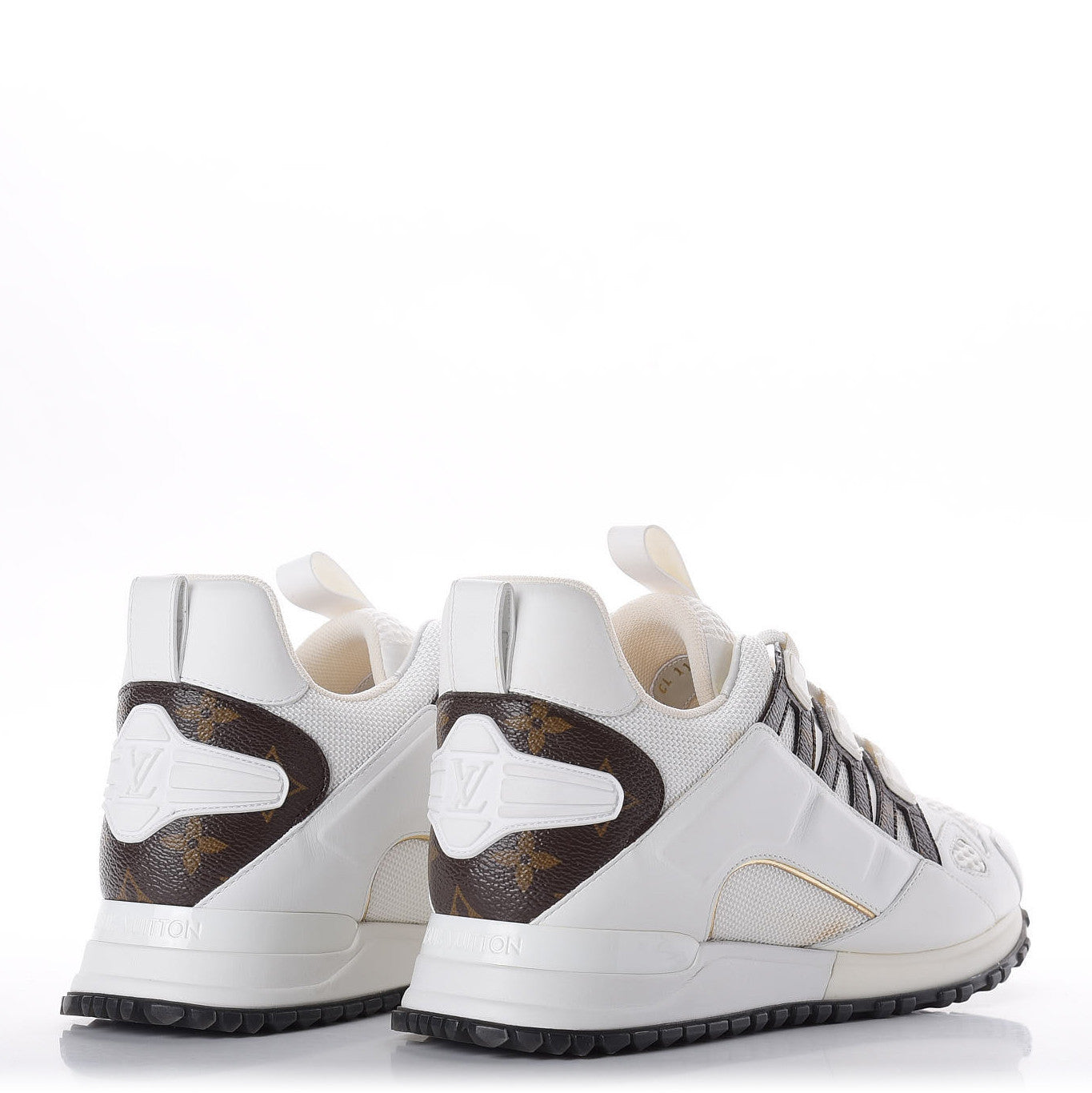 Calfskin Monogram Run Away Sneakers 39 White