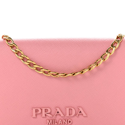Prada Saffiano Lux Monochrome Chain Wallet Begonia 7 of 11
