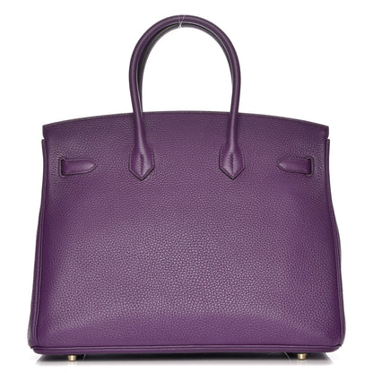 Hermes Taurillon Clemence Birkin 35 Ultraviolet 3 of 24