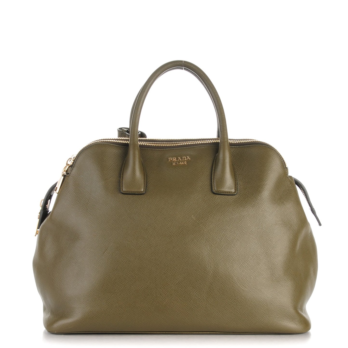 Saffiano Cuir Top Handle Dome Tote Militare