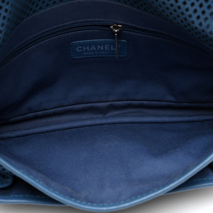 Chanel Perforated Calfskin Large Up In The Air Flap Blue 5 of 10