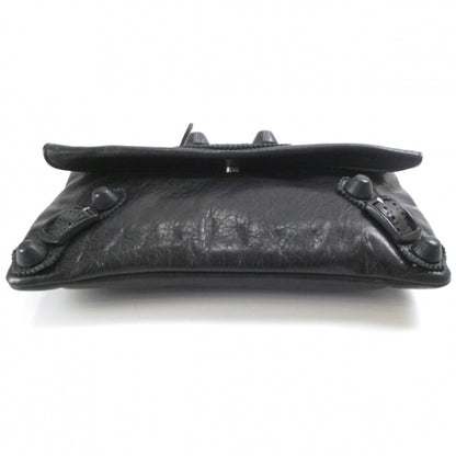 Balenciaga Agneau Giant Brogues Hardware Envelope Clutch Black 4 of 7