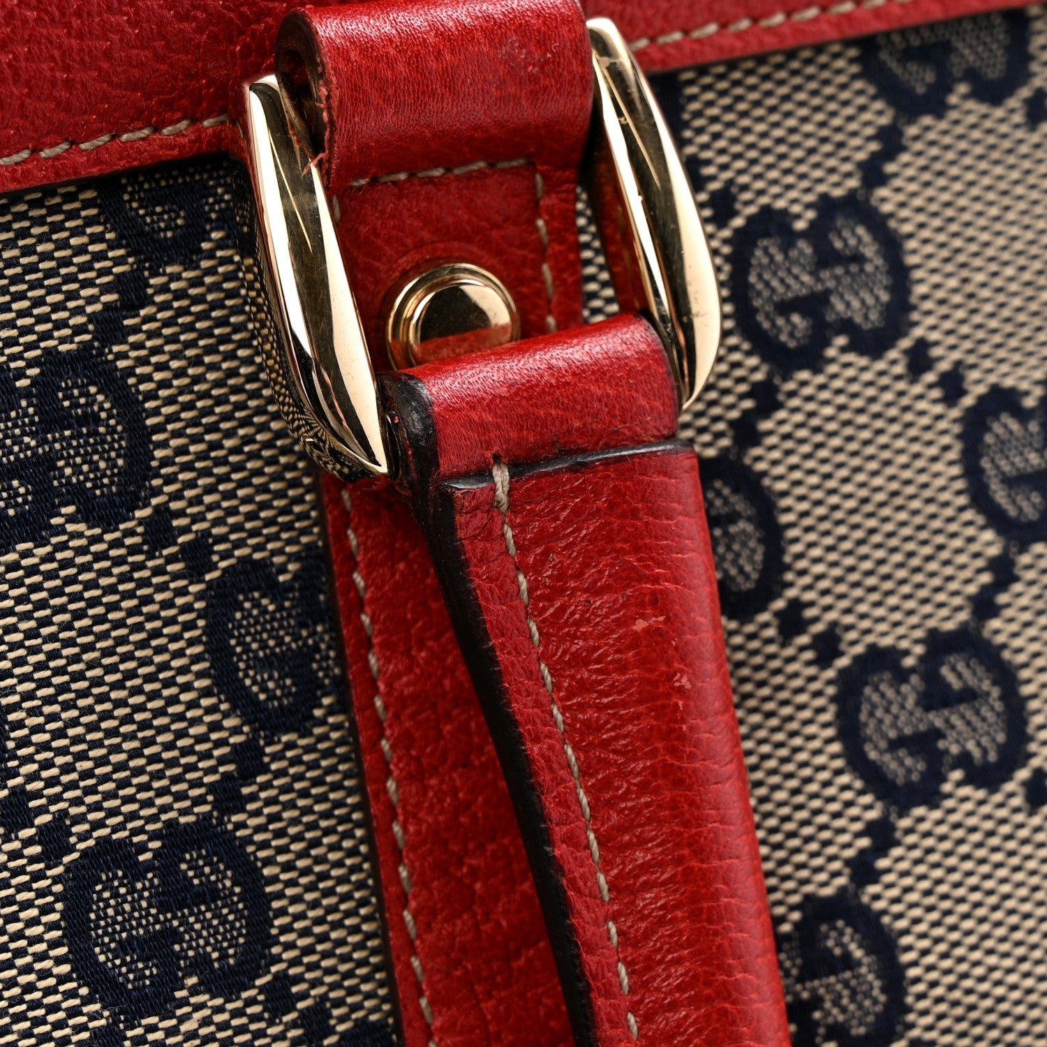 Gucci Monogram Work Tote Navy Red 12 of 14