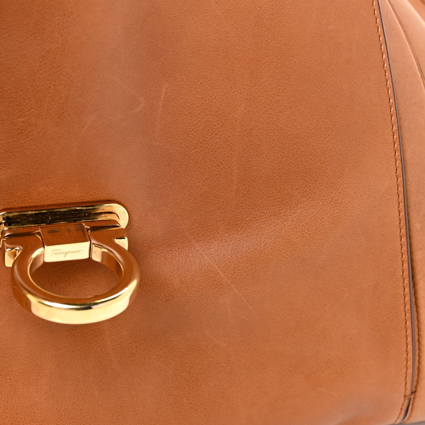 Calfskin Suzanna Gancini Satchel Brown