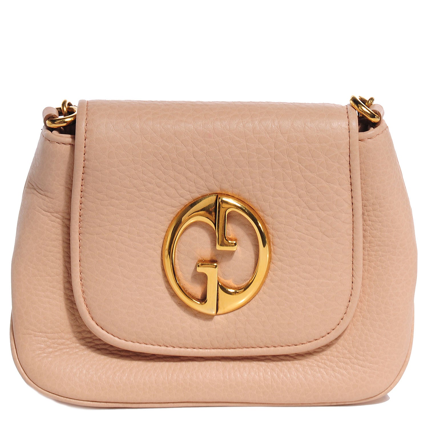 Gucci Dollar Calfskin Small 1973 Chain Shoulder Bag Camelia 1 of 9