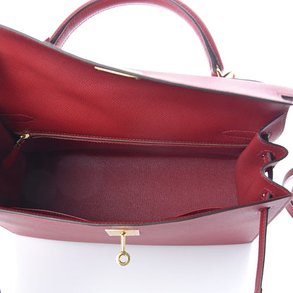 Hermes Epsom Kelly Sellier 32 Rouge Grenat 6 of 35
