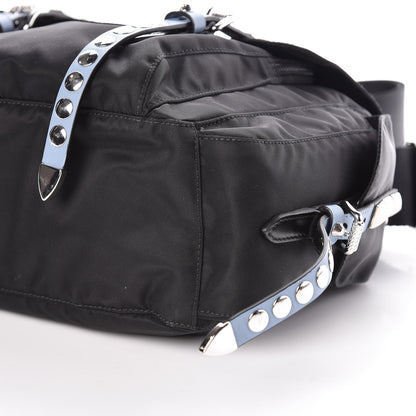 Prada Nylon New Vela Studded Messenger Black Astrale 6 of 8