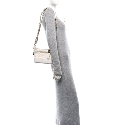 Chanel Aged Calfskin Quilted Small Gabrielle Hobo White 2 of 9