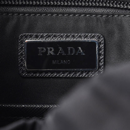 Prada Technical Nylon Saffiano Double Buckle Backpack Black 6 of 10
