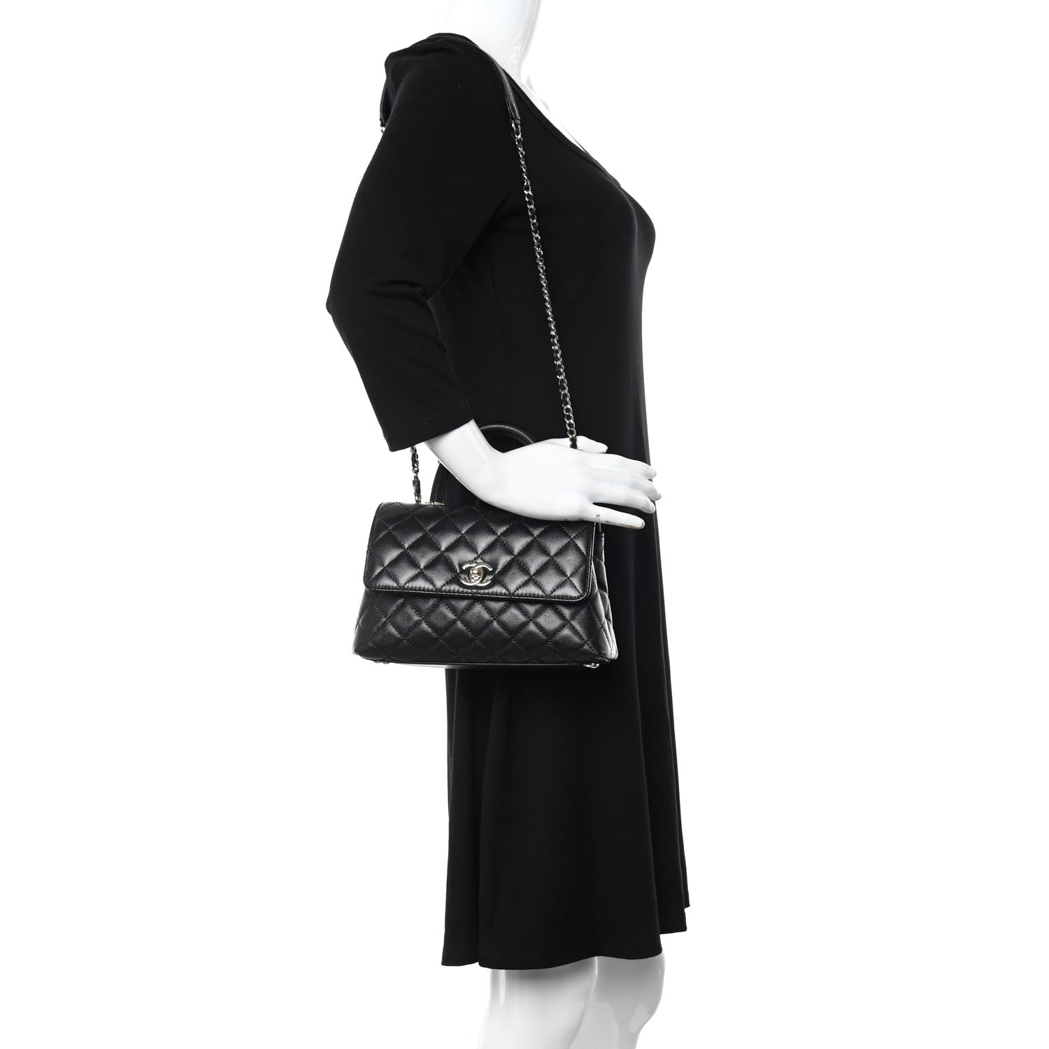 Chanel Caviar Quilted Mini Coco Handle Flap Black 2 of 14