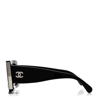 Chanel Acetate Rectangle Sunglasses 5435-A Black 3 of 7