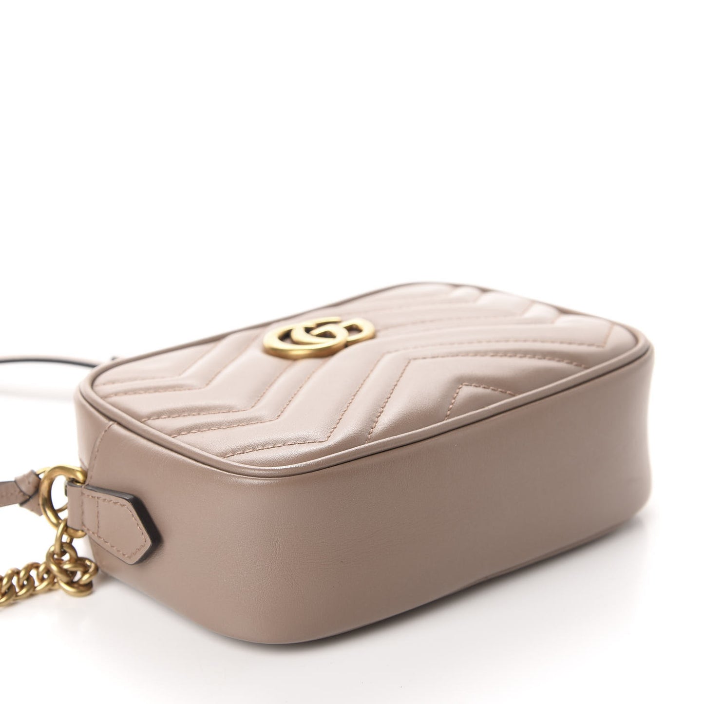 Calfskin Matelasse Mini GG Marmont Chain Shoulder Bag Porcelain Rose