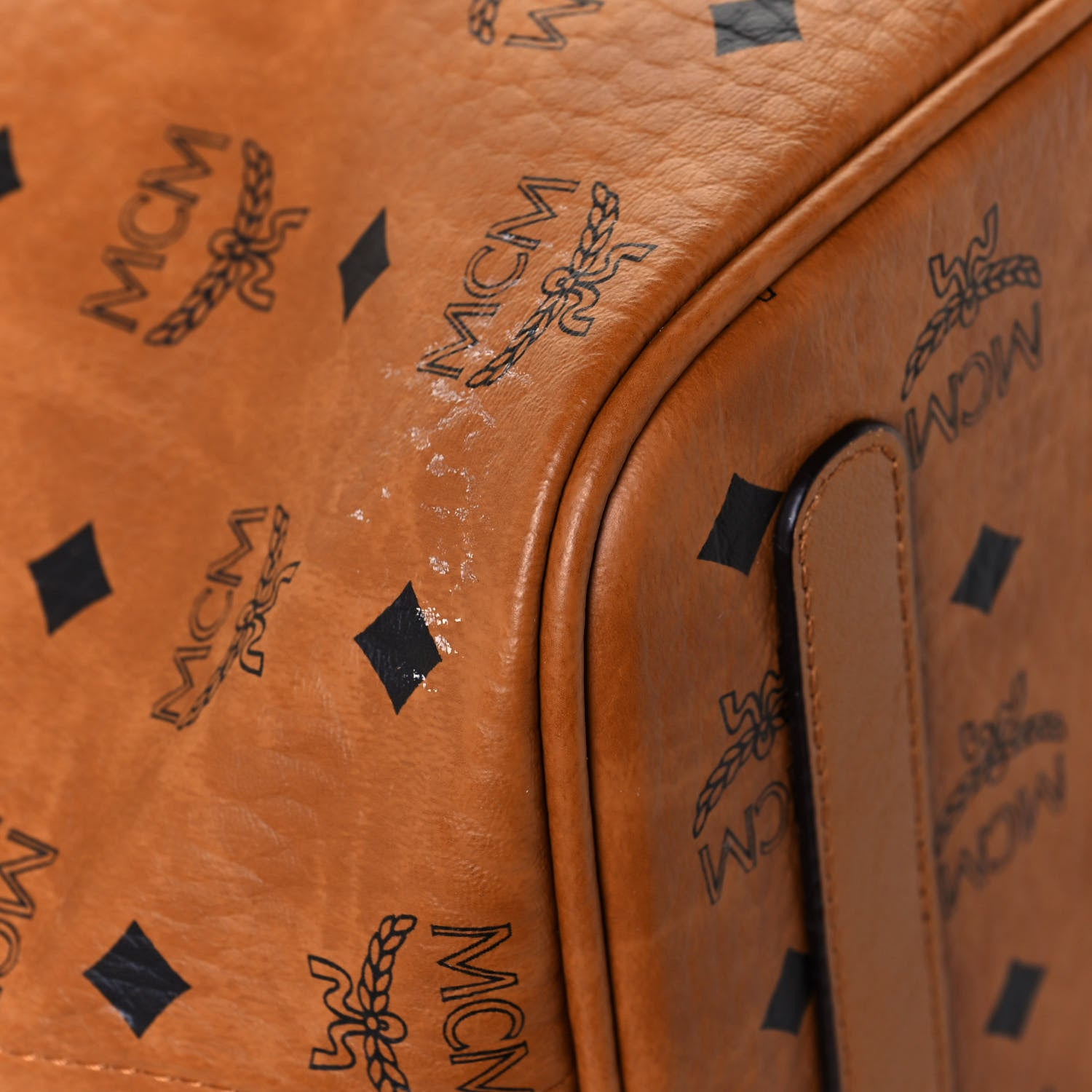 MCM Visetos Medium Liz Reversible Shopper Tote Cognac 9 of 18