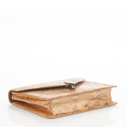 Fendi Metallic Python Convertible Clutch Gold 3 of 10