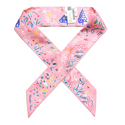 Hermes Silk Isola Di Primavera Twilly Rose Bleu Multicolor 1 of 4