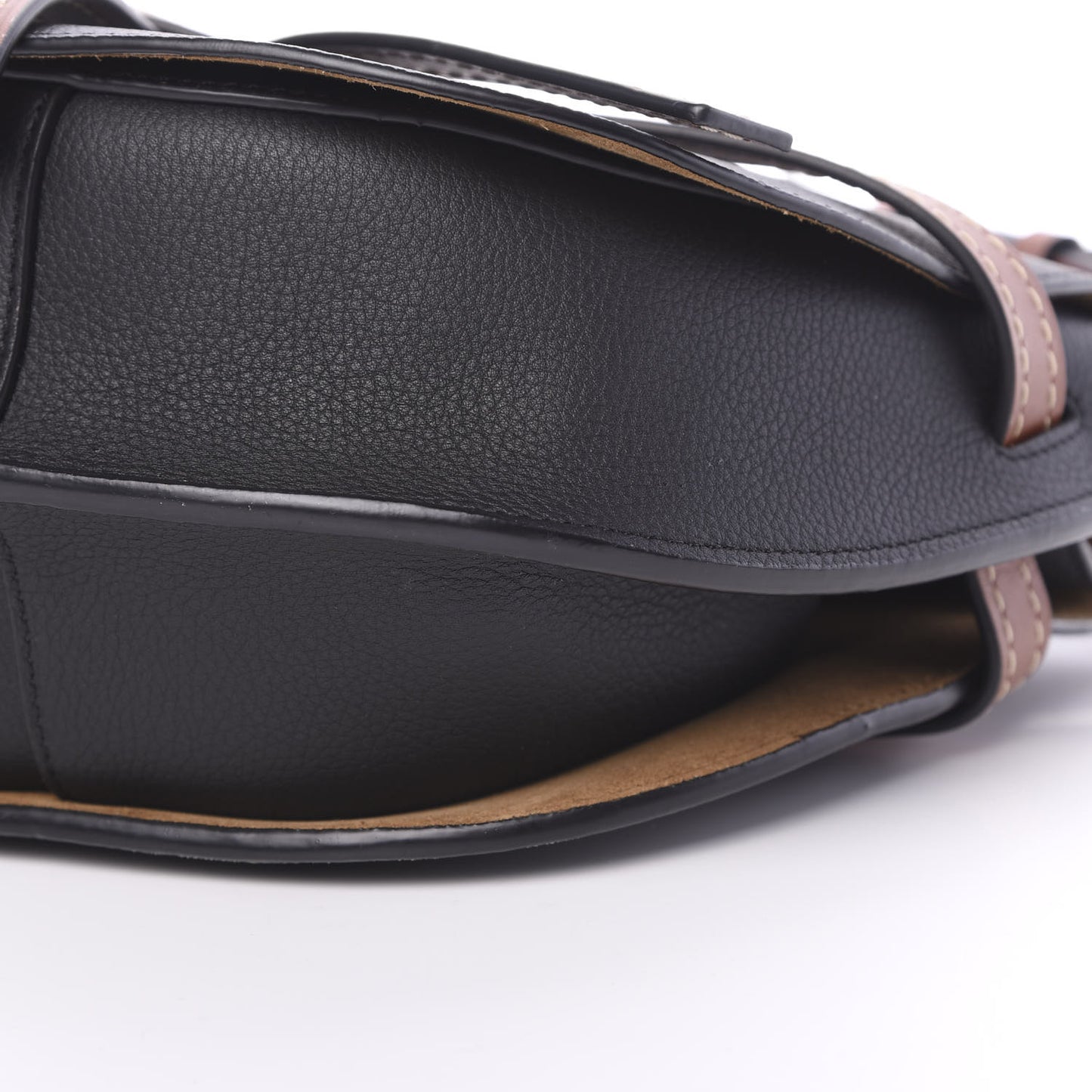 Grained Calfskin Small Gate Crossbody Bag Pecan Black