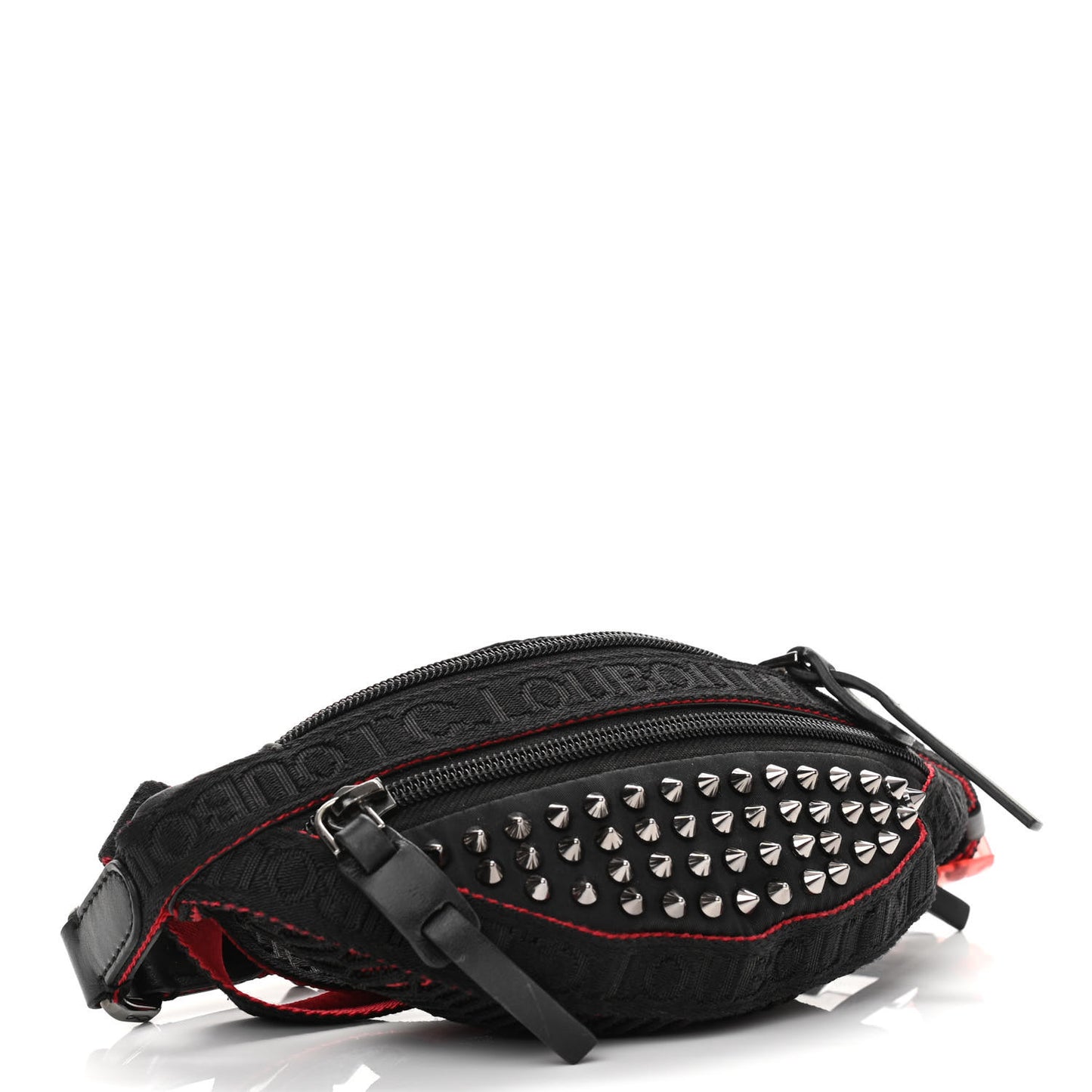Calfskin Spiked Paris NYC Belt Bag Black