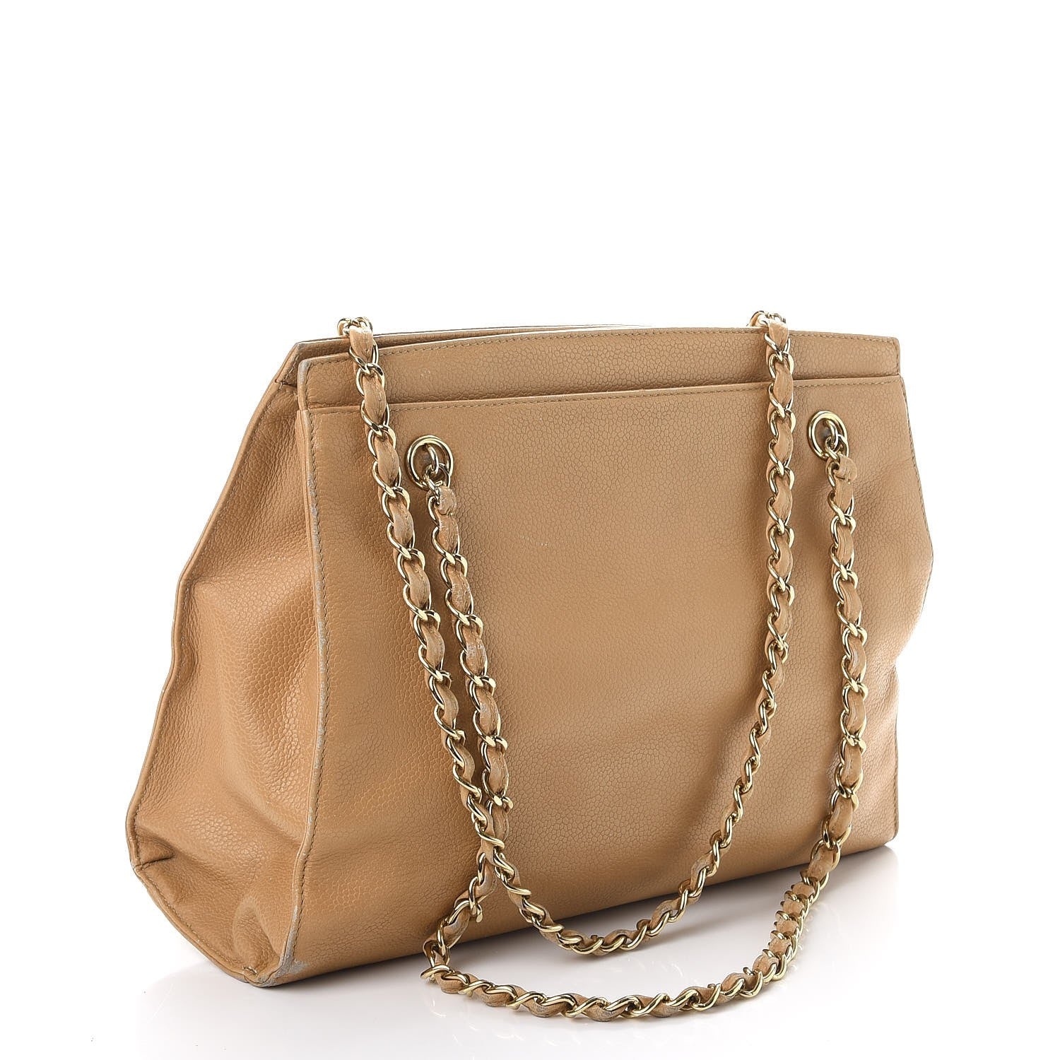 Chanel Caviar CC Small Tote Bag Beige 3 of 27