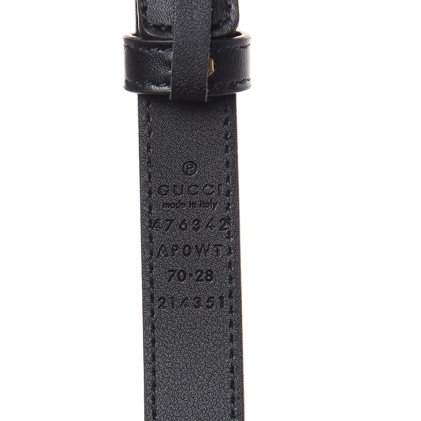 Calfskin Pearl Double G 20mm Belt 70 28 Black Cream
