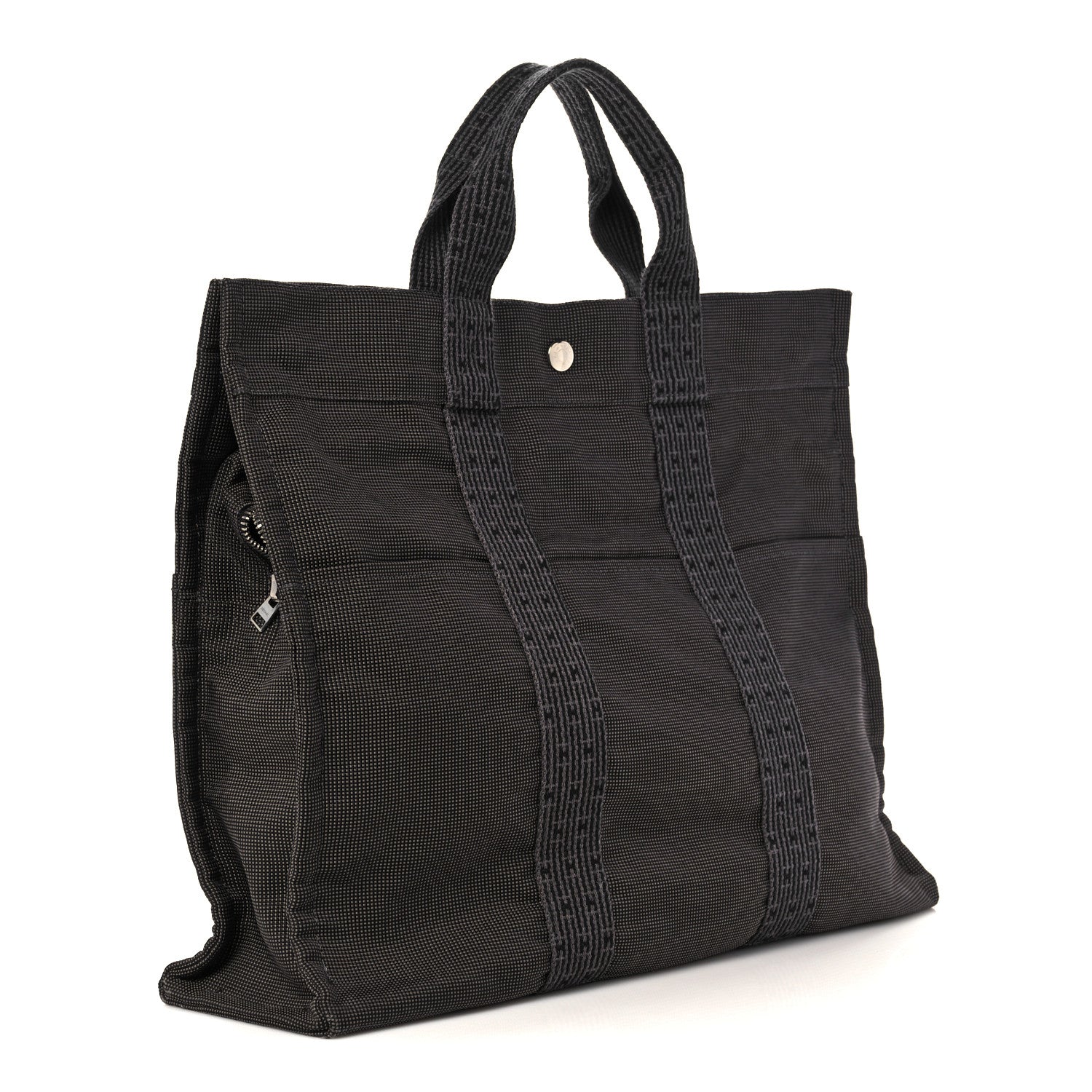 Hermes Canvas Herline MM Tote Grey 2 of 10