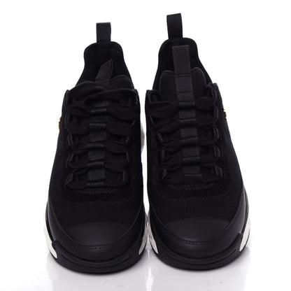 Chanel Velvet Calfskin Mixed Fibers CC Sneakers 37 Black 5 of 11