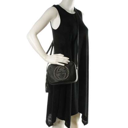 Gucci Pebbled Calfskin Studded Small Soho Disco Bag Black 2 of 7