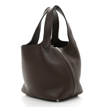 Hermes Taurillon Clemence Picotin 18 PM Cafe 3 of 10