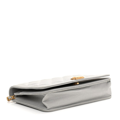 Chanel Caviar Quilted Boy Wallet On Chain WOC Grey 4 of 13