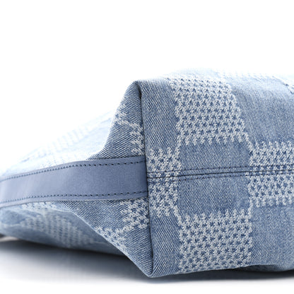 Louis Vuitton Damier Denim Vagabond Hobo Blue 8 of 9