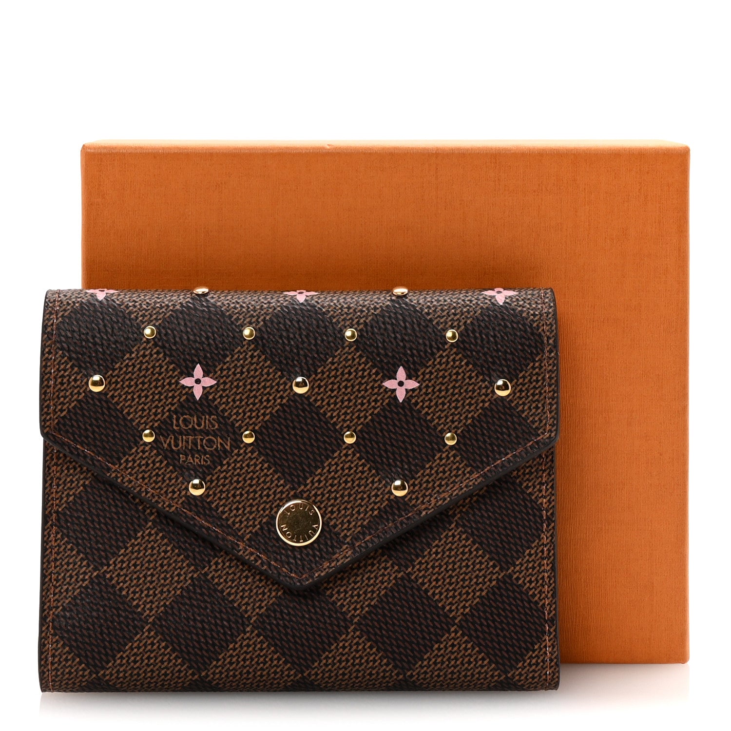 Louis Vuitton Damier Ebene Studded Victorine Wallet 7 of 7