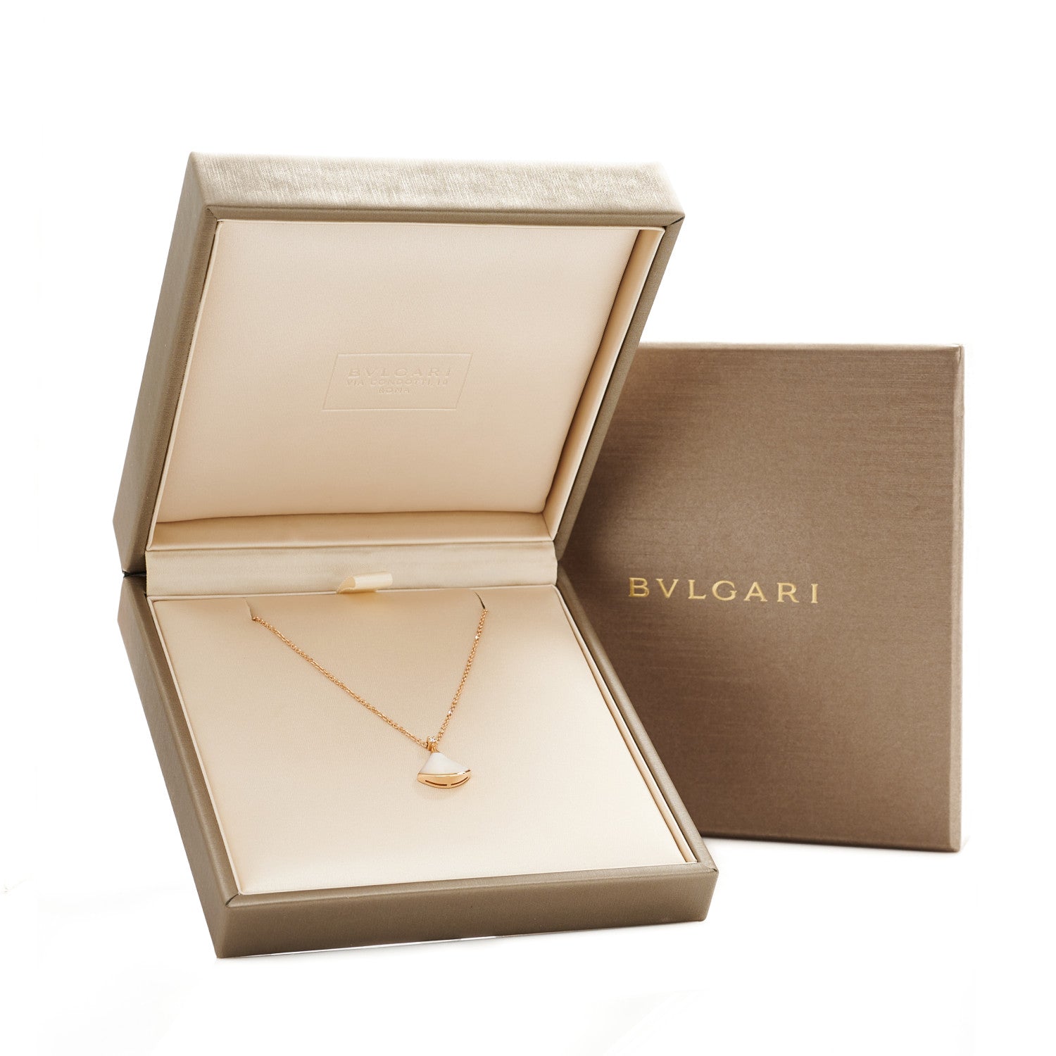 Bulgari 18K Rose Gold Diamond Mother of Pearl Small Divas' Dream Pendant Necklace 8 of 8
