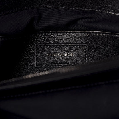 Saint Laurent Sheepskin Matelasse Chevron Monogram Monochrome Large College Satchel Black 7 of 10
