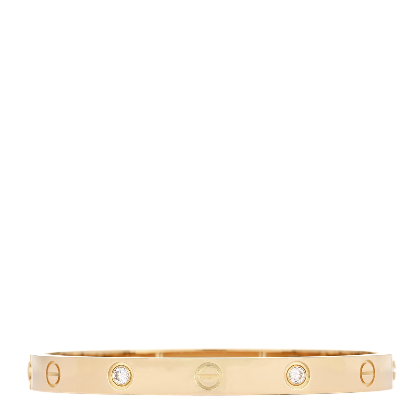 18K Yellow Gold 4 Diamond LOVE Bracelet 17
