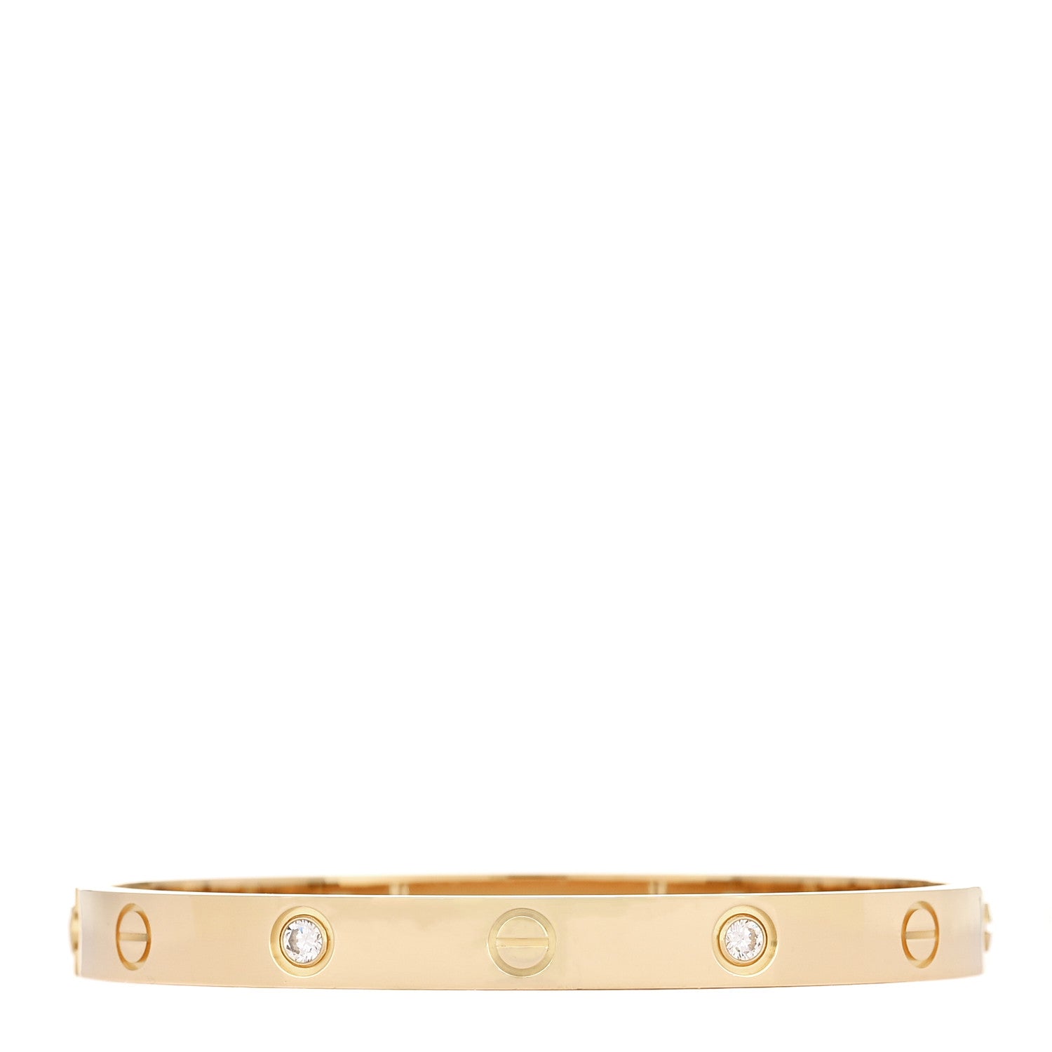 Cartier 18K Yellow Gold 4 Diamond LOVE Bracelet 17 1 of 7