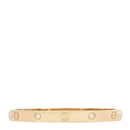Cartier 18K Yellow Gold 4 Diamond LOVE Bracelet 17 1 of 7