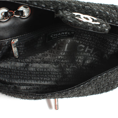 Chanel Tweed East West Flap Black 5 of 7