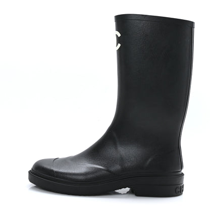 Chanel Caoutchouk CC High Boots 42 Black 1 of 7