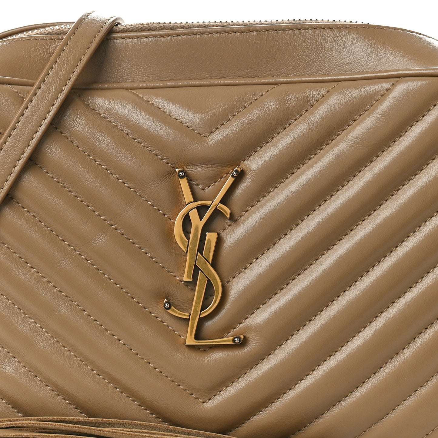 Calfskin Matelasse Monogram Lou Camera Bag Dark Beige