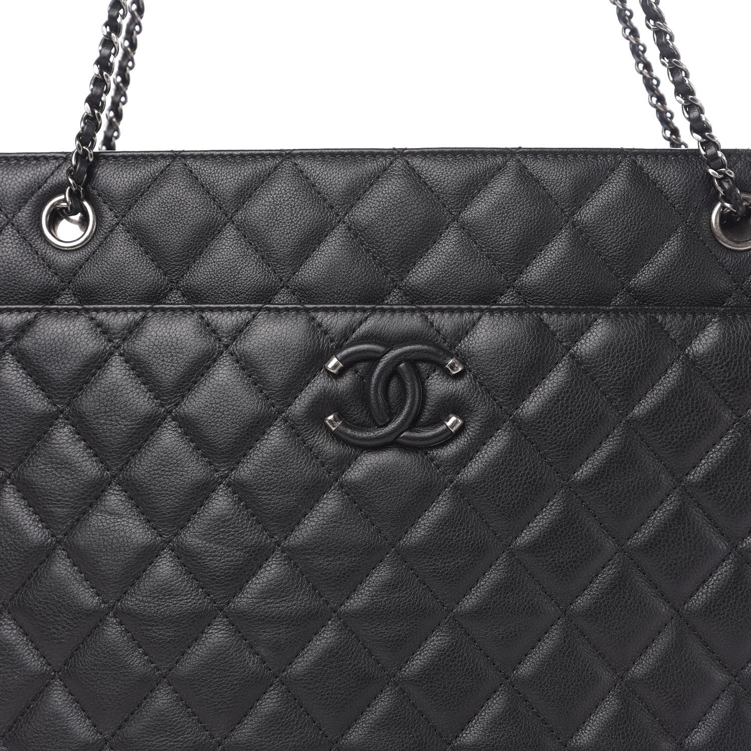 Chanel Calfskin Quilted Frame In Chain Tote Black 11 of 11