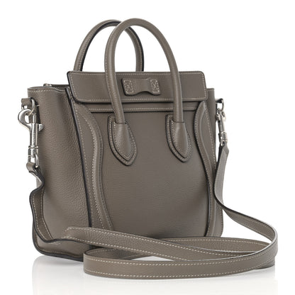 Celine Drummed Calfskin Nano Luggage Souris 3 of 12