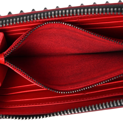 Christian Louboutin Calfskin Panettone Spiked Zip Around Wallet Black 11 of 13