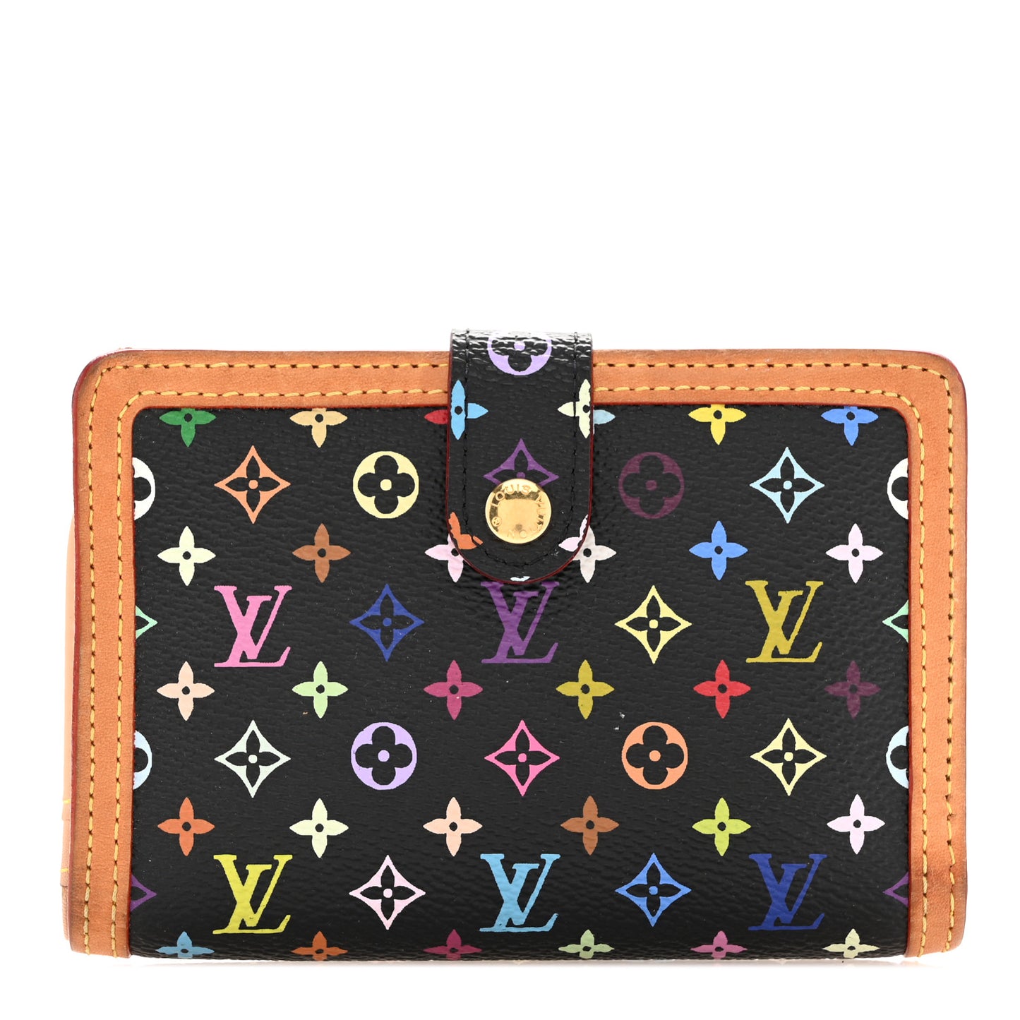 Monogram Multicolor French Purse Wallet Black