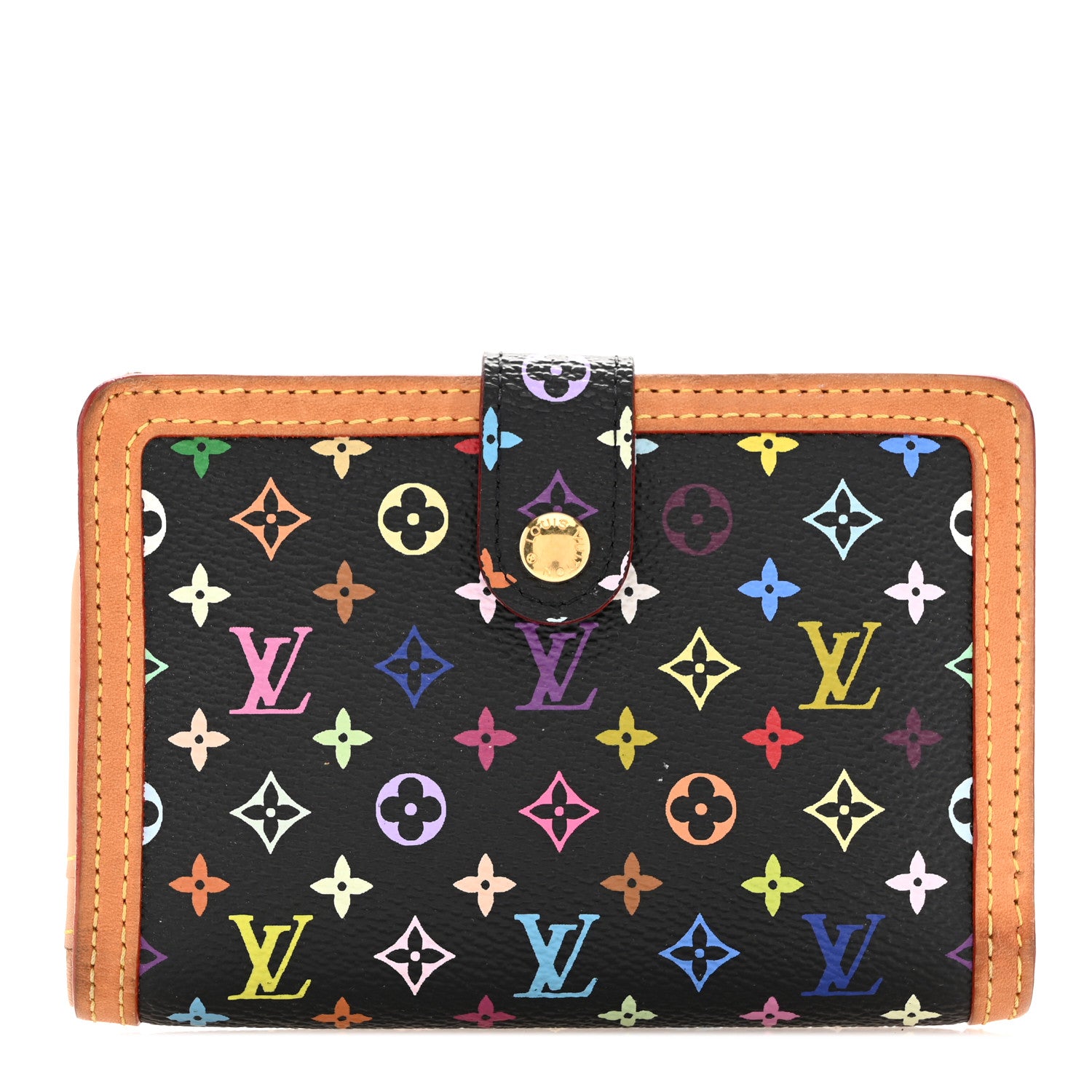 Louis Vuitton Monogram Multicolor French Purse Wallet Black 1 of 11