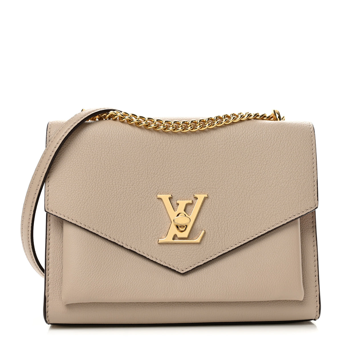 Soft Calfskin Mylockme Chain Bag BB Greige