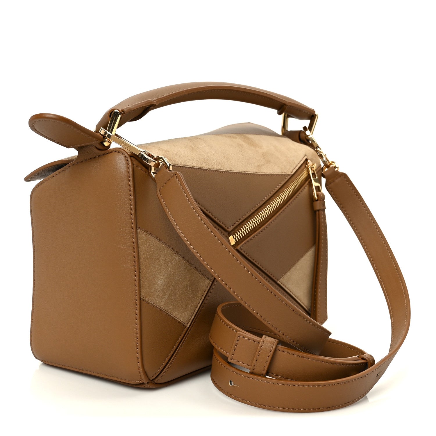 Loewe Calfskin Suede Small Puzzle Bag Oak 3 of 12